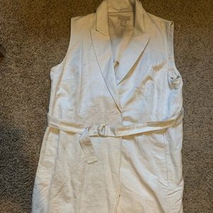 Cream H&M Wrap Dress with Buttons